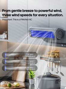 kinscoter 1个2000mAh可充电多功能桌面风扇，可壁挂安装，可充电便携式桌面塔式风扇，电动桌面风扇，适用于海滩、旅行、户外、厨房、露营等场合的降温