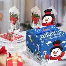 Julklappsask med kontanter, överraskningsplånboksask med glad lycklig plånbok, julsnögubbe, jultomte och renklappsask med kontanter - Blå - Visa 5