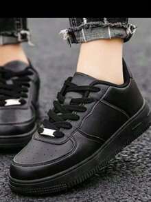 Rayra Unisex White Men's Women's Casual Basic Sneakers - 黑色 - 查看 2