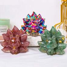 Manifest Wealth & Luck: Nine-Tailed Fox Crystal Resin Figurine - Prosperity Guardian Home Decor (3.43" X 3.15") - Nhiều màu 3 - Xem 5