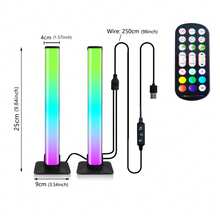 2pcs Smart LED Light Strips, RGB With Music Sync, Wireless IR & App Control, USB Powered, Non-Waterproof, Desktop Lamp, Dynamic Lighting, Suitable For Gaming, Bedroom, Home Decor, Party & Wedding Decor, Birthday Decor, Office Accessories, Ideal Valentine's Day Gift - RGB - View 14