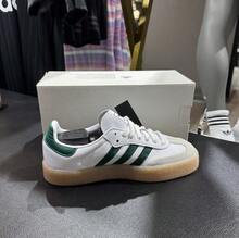 Adidas Giày thể thao cổ thấp cổ điển retro dành cho nữ SAMBA - Trắng/Xanh lá cây - Xem 9