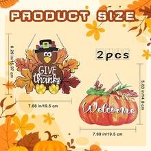 2pcs Thanksgiving DIY Diamond Painting Hanging Plaque, Full Of Autumn And Thanksgiving Atmosphere, DIY Diamond Decor Plaque, Diamond Painting Art Hanging Decor, Holiday Decor Plaque, Comes With Iron Chain, DIY Diamond Window/Door Hanging Decor, Diamond Painting Handicraft, Great Gift Choice, Suitable For Beginners, Improve Hands-On Ability, Diamond Painting Decor Plaque Set, Comes With Tools, DIY Hanging Plaque