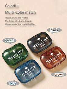 Túi đựng thuốc y tế "Medicane" in hình chữ thập và chữ cái, hộp đựng thuốc nhỏ gọn tối giản với 3 ngăn, thích hợp sử dụng tại nhà và khi đi du lịch, hộp đựng thuốc chống thấm nước và chống ẩm cho viên nén, viên nang và các vật dụng nhỏ khác. - Nhiều màu - Xem 6