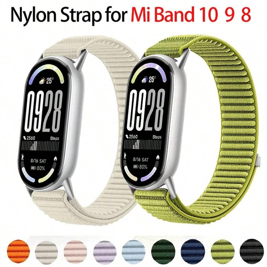 Dây đeo nylon tương thích với vòng đeo tay thể thao thông minh Mi Band 10 9 8 Dây đeo đồng hồ cho Mi Band 10 9 Phụ kiện dây đeo thay thế - Tương thích với vòng đeo tay Xiao Mi 8/9/10 - Xem 1