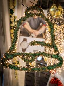 1 buc ghirlandă artificială de pin, decor, poate fi tăiată și făcută manual, plantă verde artificială pentru petrecere de Crăciun, brad de Crăciun, nuntă, petrecere de ziua de naștere, scări, șemineu, verandă, grădină, sufragerie, decorare interioară