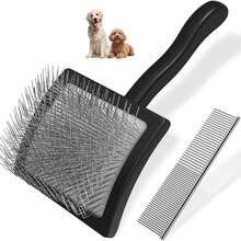 2 Stücke Entwirrbürste für Hunde & Haustier Kamm, Professionelle Hundegrooming Bürste (Goldendoodles, Pudel, Labradoodles) mit extra langen Borsten zum effektiven Entfernen von Knoten, Verfilzungen und Flocken