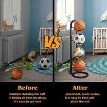 Basketball Storage Rack - Black - View 4