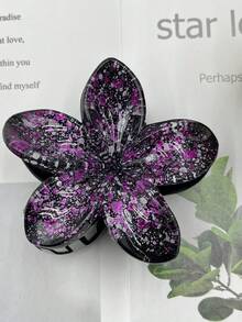 1 pieza/6 piezas/12 piezas Pinzas para el cabello con flores de plástico ABS brillante, adecuadas para playa, viaje, fiesta, vacaciones, vuelta al colegio, accesorios de peinado dulce, pinzas de moda, pasador de pelo de moda, accesorios para el cabello de invierno - Multicolor - Ver 8