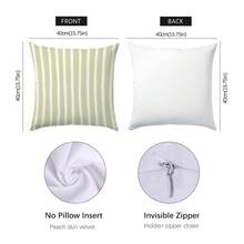 6 pièces Housses de coussin à motif géométrique de feuilles minimalistes vertes, imprimées sur un seul côté en velours pêche, 45*45/50*50/40*40CM Housses de coussin pour décoration de canapé en tissu moderne, décoration de fête, cadeau - 6 pièces - Vert - Voir 10