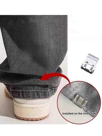 4/12 pièces Clips invisible pour raccourcir les jambes, empêchent le traînage du bas du pantalon, dispositif de fixation des jambes sans couture et invisible, convient pour les jeans et les pantalons, imperméable, portable