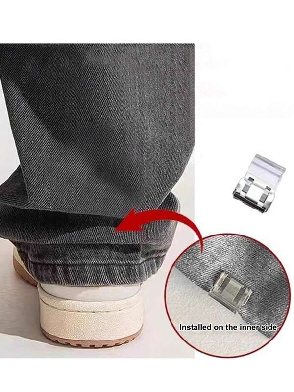 4/12pcs Invisible Leg Shortener Clips, Prevent Pants Leg Dragging, Hidden Seamless Leg Fixing Device, Suitable For Jeans And Pants, Waterproof, Portable