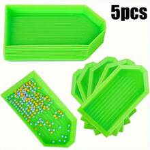 5pcs Multi-Color Plastic Diamond Painting Bead Sorting Tray, Crafts Jewelry Storage Box With Easy-Pour Design, DIY Diamond Art Supplies And Tools - Multicolor - View 14