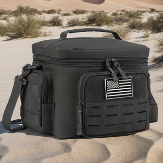 Taktisk matsäck för män, Heavy Duty Lunch Isolator, Läcksäker, Hållbar för kontor, camping, picknick, vattenflaska med MOLLE Webbing.