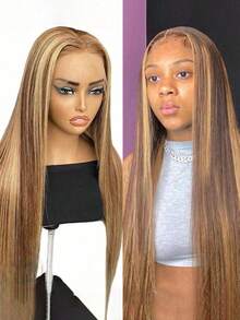 Honey Blonde Wig Human Hair 13x4 HD Lace  Frontal Wig Straight Lace Front Wigs P427 Colored - SP4/27 - View 4