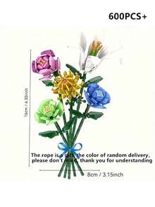 DIY Assembly, Eternal Building Block Flowers No Watering Needed, Home Desktop Decor Ornament - 1 Item - View 7