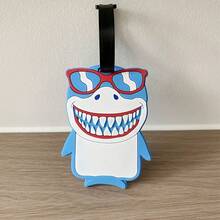 Pingente de etiqueta de bagagem de dinossauro fofo, identificador de bagagem de lembrança de viagem, decoração engraçada de bolsa de tubarão para pendurar, adequado para homens e mulheres como presentes