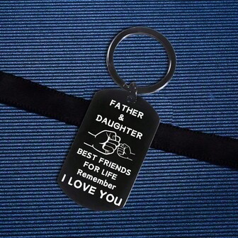 1PC Father's Day Gifts Father Daughter Keychain Dad Gifts From Daughter Keychain From Father Daughter Gifts For Papa Daddy Dad Birthday Gifts From Daughter Father Black Keychain For Dad Daughter