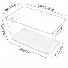 صندوقان كبيران قابلان للتكديس لحفظ المشروبات - صناديق تخزين بلاستيكية شفافة للثلاجة والخزانة وسطح العمل - مثالية لتنظيم الطعام والمشروبات في المطبخ والمخزن
