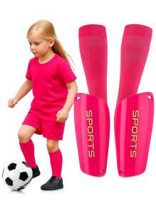 5-13Y Kids & Teens Soccer Shin Guards Set, Include Shin Guards & Long Soccer Socks, Lightweight Soccer Gear For Boys & Girls Ages 8-12, EVA Padding Protects Against Impact & Injury - Multicolor - View 3