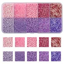 10 件/盒混合颜色和尺寸玻璃种子珠，DIY 手链、项链、鞋子、帽子、包包、手机链、钥匙扣、工艺品和礼品制作用品 - 10格小米珠 - 查看 21