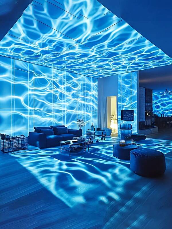 1个水波纹星空氛围灯，配备多色LED投影小夜灯，多色图案和遥控器，银河星星投影仪，卧室小夜灯投影仪，水波纹投影仪，星空投影仪，用于家居装饰，家庭影院，露营，婚礼装饰，流浪小夜灯卧室，客房-含遥控器，情人节礼物，生日及各种节日礼物