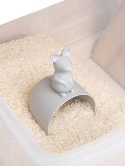 Cuchara de arroz con diseño de ratón adorable - Taza medidora de arroz para el hogar - Cuchara de arroz con diseño de dibujos animados para la cocina - Pala para tamizar harina - Taza medidora de arroz de pie creativa