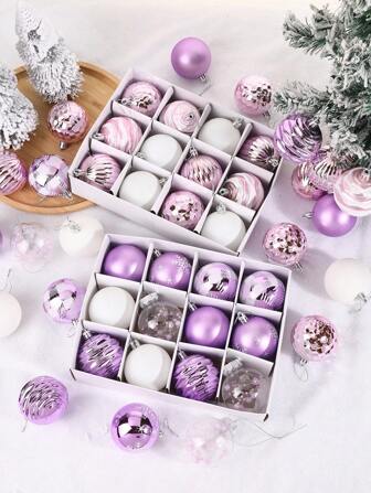 12pcs 6cm Christmas Party Decorative Balls, Christmas Hanging Balls, Plastic Painted Ornaments, Suitable For Christmas Tree, Home, Room, Bedroom, New Year Decor, Christmas Decorations, Outdoor, Holiday Party, Christmas Party Supplies, Christmas Theme Atmosphere Hanging Decor, Activity Party Gifts, Christmas Ball Gift Set, Happy New Year, Gift For Friends And Family Home Decor Room Decor Winter Christmas Decorations Home Christmas Gifts Christmas Decor