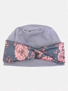 1pc Women's Printed Square Headscarf Hat, Turban Style Bohemian Headwrap, Suitable For Daily Use