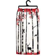 1set/1pc/2pcs Christmas Reindeer And Christmas Forest Printed Kitchen Towels And Dishwashers, Suitable For Interior Decoration In Restaurants, Kitchens And Bathrooms, Party Decoration, Holiday Gifts, And Can Also Be Given As Christmas Presents