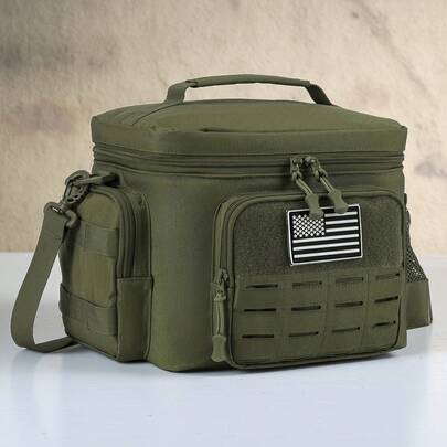 Tactical Lunch Bag For Men, Heavy Duty Lunch Insulator, Leak Proof, Durable For Office, Camping, Picnic, Water Bottle With MOLLE Webbing.