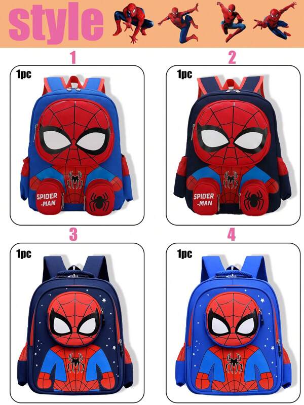 Marvel Spider-Man's Cute And Fashionable Men's And Women's Backpacks Feature A Large Capacity And Compact Design. They Are Ultra-Light And Large-Capacity Multi-Functional Storage Bags, Suitable For University, Travel, And Outdoor Adventures. This Is A Backpack With A University Style, Featuring A Fashionable Campus Design And Being Ultra-Light With A Large Capacity