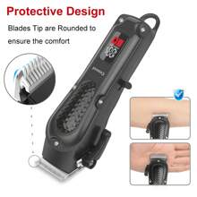 Máquina de cortar el pelo recortadora eléctrica de pelo, tamaño compacto, máquina de cortar el pelo con ajuste de longitud del cabello, pantalla LED, carga tipo C