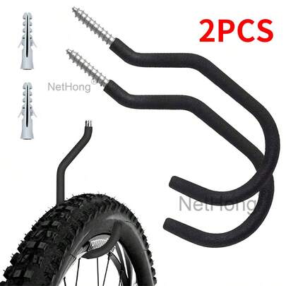 NetHong 2pcs Heavy Wall Stand Holder Large Road Bicycle Storage Hooks Wall Mount Bike Cycle Hanger Brackets