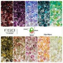 Mărgele de sticlă gradient de 4 mm, 90 de bucăți, mărgele de sticlă cu picătură de apă în 2 tonuri pentru confecționarea bijuteriilor, mărgele de cristal din sticlă în 20 de culori pentru cercei, coliere, brățări DIY. Consumabile pentru confecționarea bijuteriilor