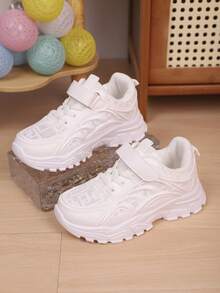 1 Pair Children's Fashion Gradient Color Hook And Loop Sports Shoes, Suitable For Girls, Students, Outdoor Sports, Hiking, Running, Casual, Spring/Autumn - White - View 6