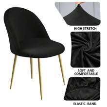 1 件银狐毛绒弹性餐椅套，可拆卸和机洗，家具装饰保护，秋冬面料，椅子套，不含椅子