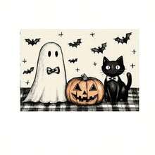 1/2/4/6 Piece Table Mat Set, Halloween Themed Style, Bat Pattern Print, Size 30x45 Cm. Polyester Halloween Placemats Are Suitable For Home Kitchens/Heat-Resistant Tablecloths, Easy To Clean, And Are Ideal Accessories For Home Kitchen Dining Tables. They Are Suitable For Family Gatherings And Indoor Occasions, And Are The Best Choice For Halloween Decoration.
