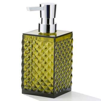 10盎司绿色亚克力液体皂液器，配银色防锈ABS泵，适用于浴室、厨房和台面