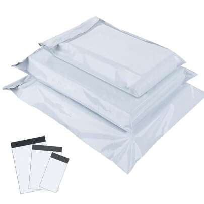 50/100pcs Solid Color Shipping Bags, Simple Multifunctional Packaging Bags For School, Office, Shipping And Mailing Back To School, Extra Large Thickened Courier Bags, Waterproof Postal Mailing Bags, Self-Adhesive Packaging Bags, Sealable Packaging Bags, Logistics Storage Bags, Clothing Shipping Envelopes