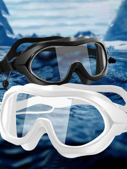 HD Anti-Fog Waterproof Swim Goggles For Adults, Unisex Large Frame Swimming, Waterproof Anti-Fog Swimming, Beach Essentials, Beach Accessories, Pool Float