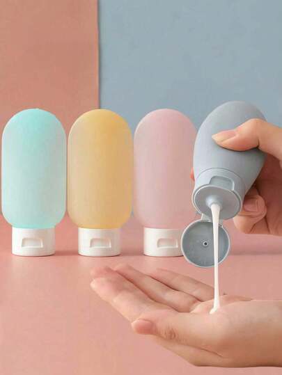 6pcs Travel Bottles Set For Gel, Shampoo, Refillable Travel Containers, Leakproof Bottles For Gel, Shampoo, Lotion, Body Wash, Hand Wash And Cosmetics, Bathroom Accessories, Room Decor