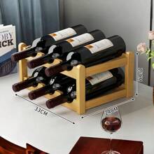 1Pc DIY Hand-Built Bamboo Wine Rack Multi-Layer Wine Rack 1 (6/8/9/12/16 Bottle Wine Rack),Desktop Shelves, Display Stands - Apricot - View 9