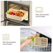 1pc 1200ml Adult Bento Box With Utensils And Leak-Proof Lid, 3-Compartment Lunch Container School Supplies,Back To School(Tableware, Lunch Boxes, And Storage Bags Can Be Selected For Purchase)