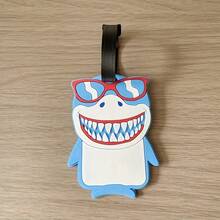 Pingente de etiqueta de bagagem de dinossauro fofo, identificador de bagagem de lembrança de viagem, decoração engraçada de bolsa de tubarão para pendurar, adequado para homens e mulheres como presentes