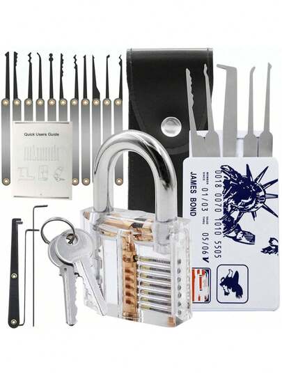 Padlock Lock Set With Keys Outdoor Pick Solid Brass Keyed Waterproof Lock Kit With Keys For Shed, Gate Set, School Gym Locker, Fence, Toolbox, Hasp Storage