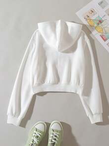 Women's Hooded Zip-Up Sweatshirt, Hooded Metal Zipper Pocket Long Sleeve Casual Hoodie, Suitable For Daily, Travel, Sports & Fitness, College, Home, Cycling, Commute, All Seasons