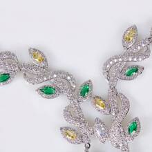 3pcs Silver-Color, Multi-Color Options Women Earrings, Necklace, Jewelry Set, Suitable For Ladies/Brides/Bridesmaids, Festivals, Parties, Weddings, Banquets, Fashion Jewelry Set, Gift