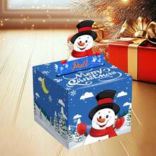 Julklappsask med kontanter, överraskningsplånboksask med glad lycklig plånbok, julsnögubbe, jultomte och renklappsask med kontanter - Blå - Visa 7