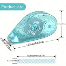 1/4 包双面胶带滚筒、剪贴簿用品、工艺品用胶带滚筒、剪贴簿用双面胶带滚轴、家庭学校办公室日记用品（0.31 英寸 X 26.25 英尺）/（0.23 英寸 X 19.69 英尺） - 彩色 - 查看 2